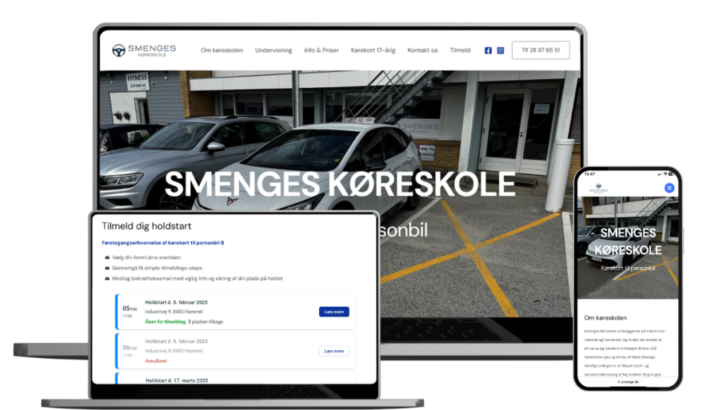 website bookingsystem til køreskole