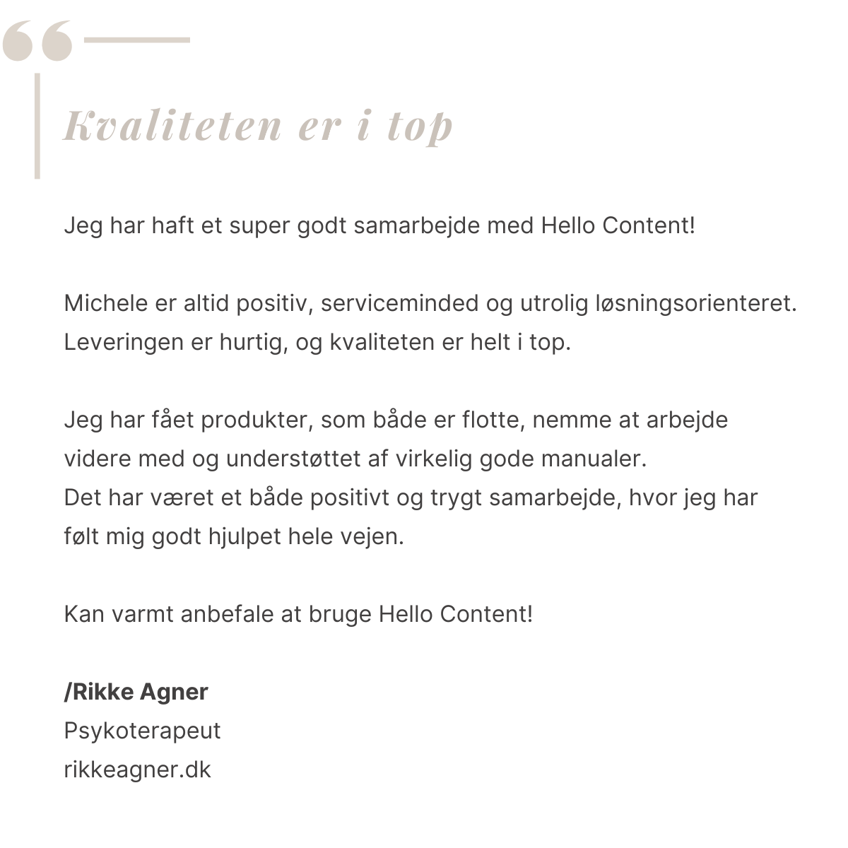 Anmeldelse Rikke Agner